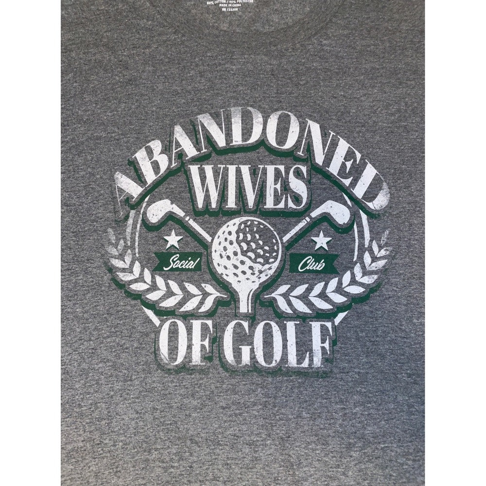 Abandoned Wives of Golf Social Club Funny Graphic Tee Gray Heather Short Sleeve